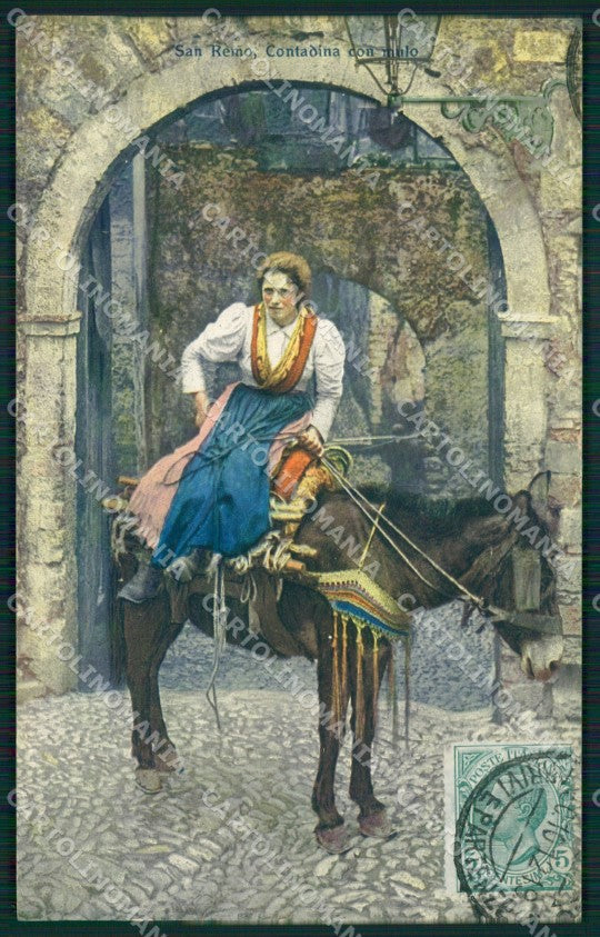 Imperia Sanremo Mulo Costumi Cartolina ZG2932 – fronte