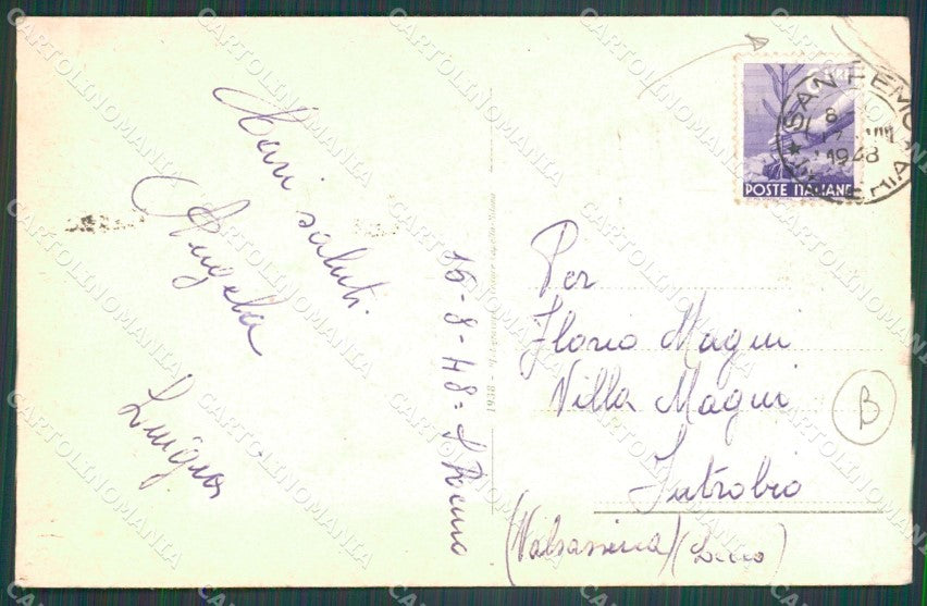 Imperia Sanremo Barca PIEGA Cartolina ZG2965 – retro