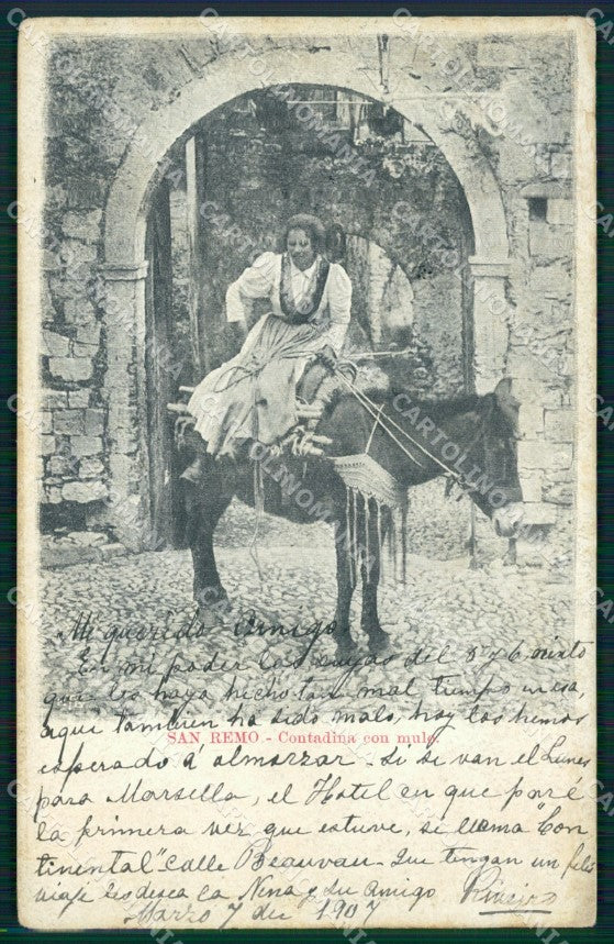 Imperia Sanremo Mulo Costumi Cartolina ZG3006 – fronte