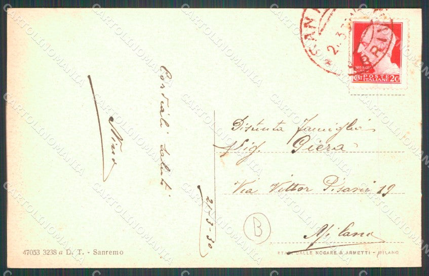 Imperia Sanremo Cartolina ZG3024 – retro