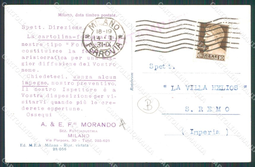 Imperia Sanremo Foto Cartolina ZG3131 – retro
