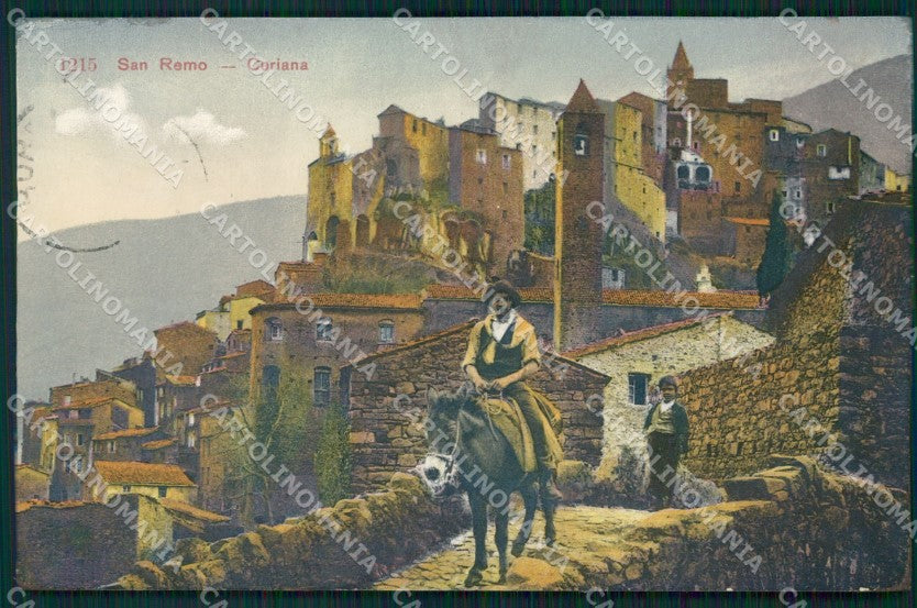 Imperia Ceriana Asino PIEGHE REINCOLATA Cartolina ZG3138 – fronte
