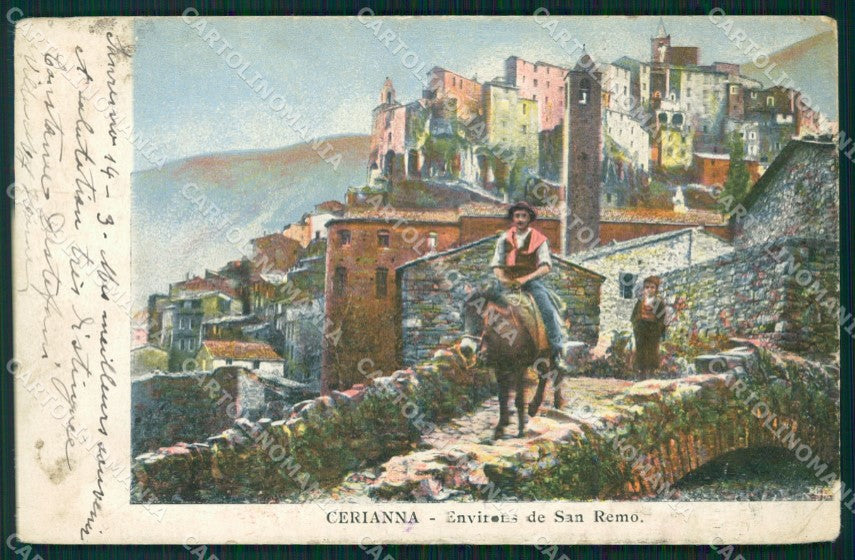 Imperia Ceriana Asino Cartolina ZG3156 – fronte