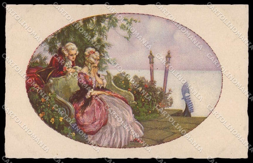 Artist Signed T. Corbella Romantic Couple Venezia Art Deco Degami 694 pc ZG3216 – fronte