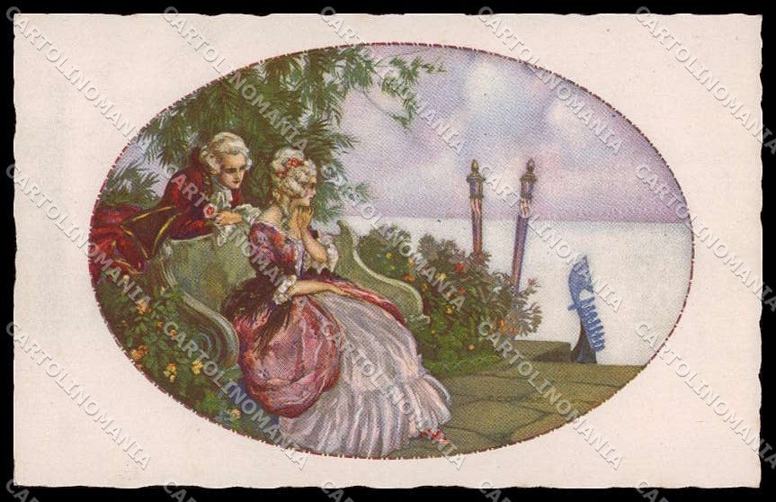Artist Signed T. Corbella Romantic Couple Venezia Art Deco Degami 694 pc ZG3238 – fronte