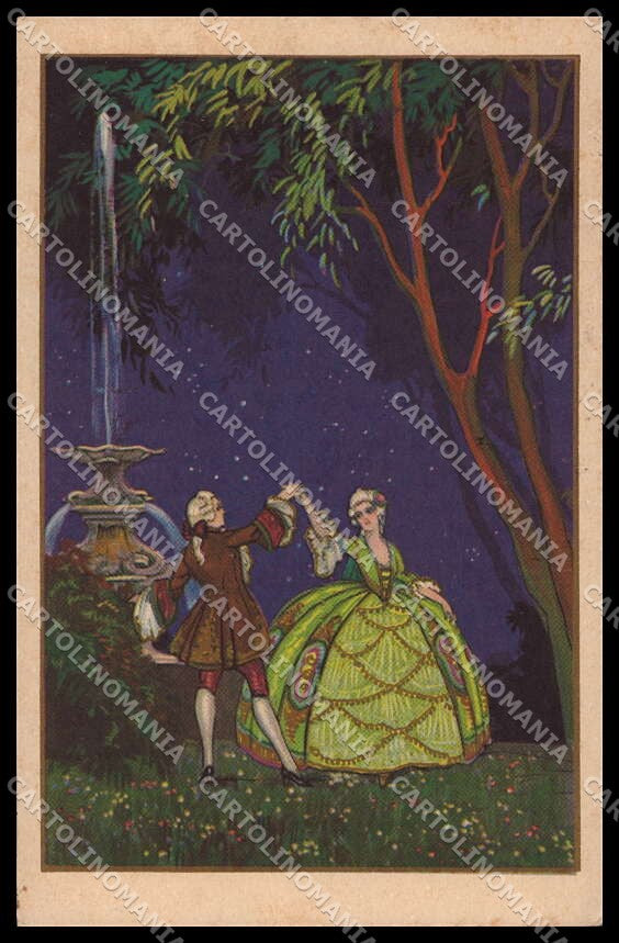 Artist Signed T. Corbella Romantic Couple Art Deco Degami serie 1059 pc ZG3244 – fronte