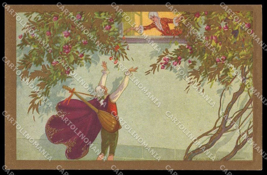 Artist Signed T. Corbella Romantic Couple Art Deco Degami serie 2229 pc ZG3286 – fronte