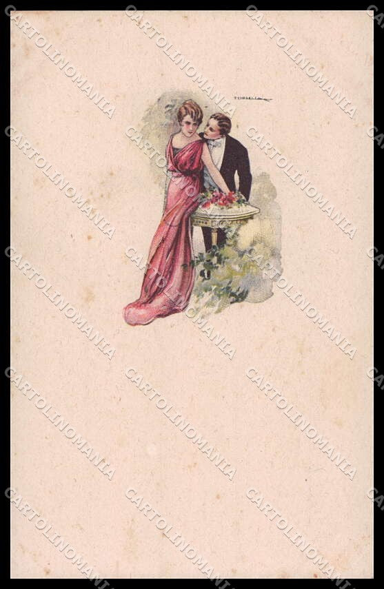 Artist Signed T. Corbella Romantic Couple Art Deco serie 225M-1 pc ZG3299 – fronte