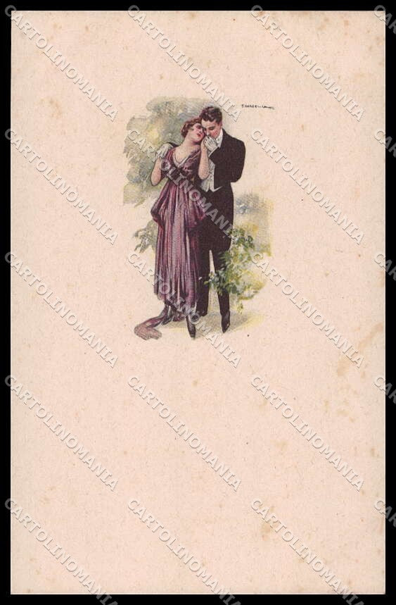 Artist Signed T. Corbella Romantic Couple Art Deco serie 225M-5 pc ZG3303 – fronte