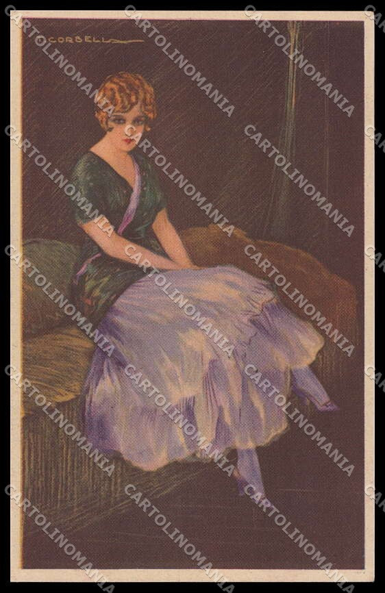 Artist Signed T. Corbella Fashion Lady Art Deco serie 160-6 WRINKLES pc ZG3325 – fronte