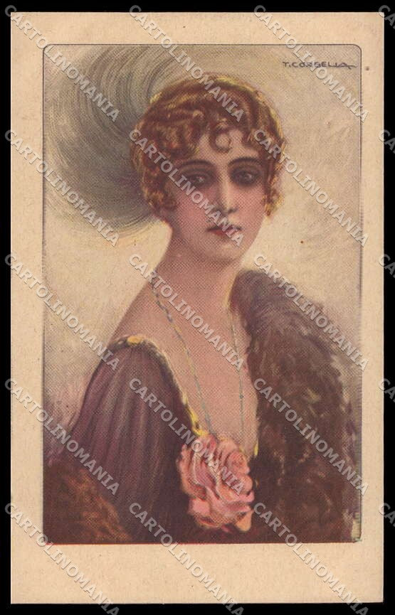 Artist Signed T. Corbella Glamour Fashion Lady Art Deco serie 130-6 pc ZG3331 – fronte