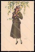 Artist Signed Bianchi Glamour Fashion Lady Art Deco serie 885-4 pc ZG3385 – fronte