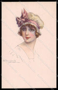 Artist Signed L. Bompard Glamour Fashion Lady Art Deco serie 914-5 pc ZG3421 – fronte