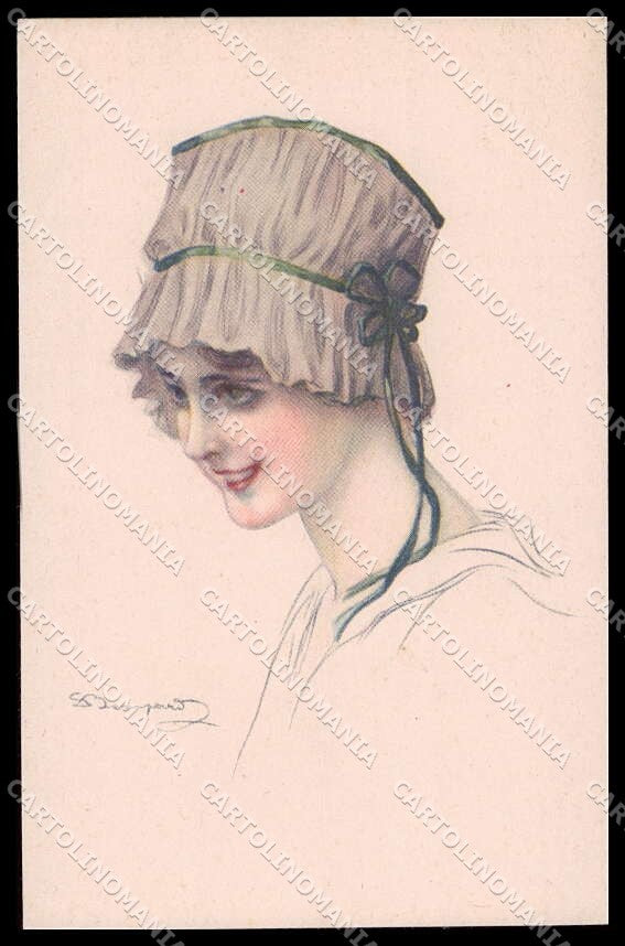 Artist Signed L. Bompard Glamour Fashion Lady Art Deco serie 914-6 pc ZG3422 – fronte