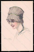 Artist Signed L. Bompard Glamour Fashion Lady Art Deco serie 914-6 pc ZG3422 – fronte