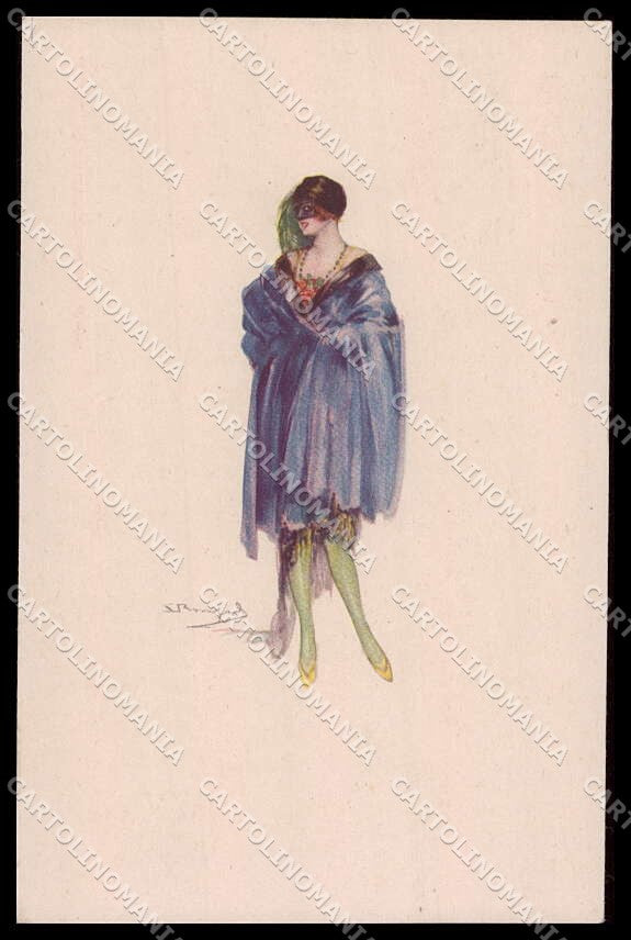 Artist Signed L. Bompard Glamour Fashion Lady Art Deco serie 606-1 pc ZG3433 – fronte