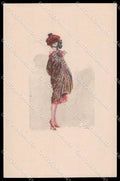 Artist Signed L. Bompard Fashion Lady Art Deco serie 606-2 WRINKLES pc ZG3434 – fronte