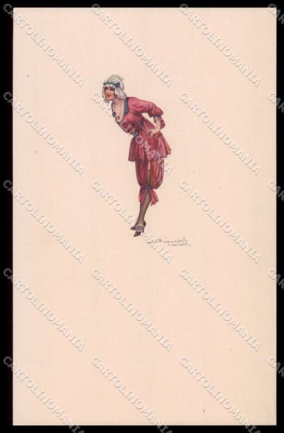 Artist Signed L. Bompard Glamour Fashion Lady Art Deco serie 934m-3 pc ZG3451 – fronte