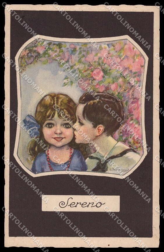 Artist Signed L. Bompard Children Sereno Art Deco serie 1688-1 pc ZG3453 – fronte