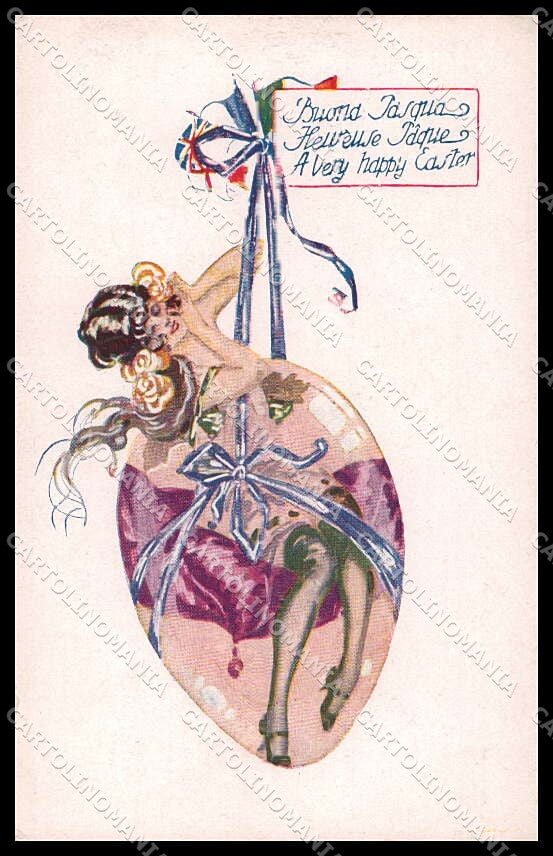 Artist Signed Bonora Risque Lady Tights Easter Propaganda WW1 s. 107 pc ZG3467 – fronte
