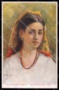 Artist Signed Banthriampe Lady Paysanne de Potamo Greece serie 158 pc ZG3484 – fronte