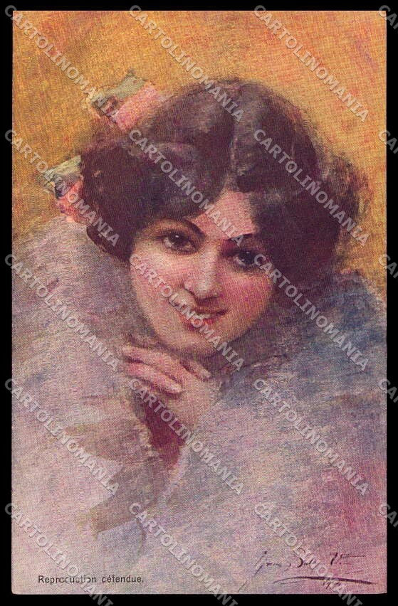 Artist Signed Sala Glamour Fashion Lady Donnina pc ZG3499 – fronte
