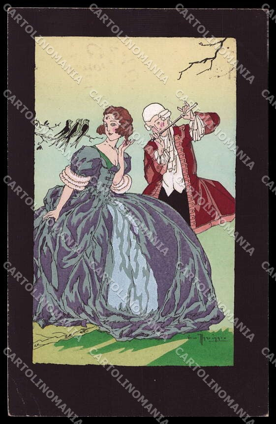 Artist Signed Gaston Marechaux Couple Art Deco Hand Painted pc ZG3513 – fronte