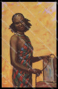 Artist Signed Somali Girl Africa Ethnic Propaganda Italiana Colonie pc ZG3539 – fronte
