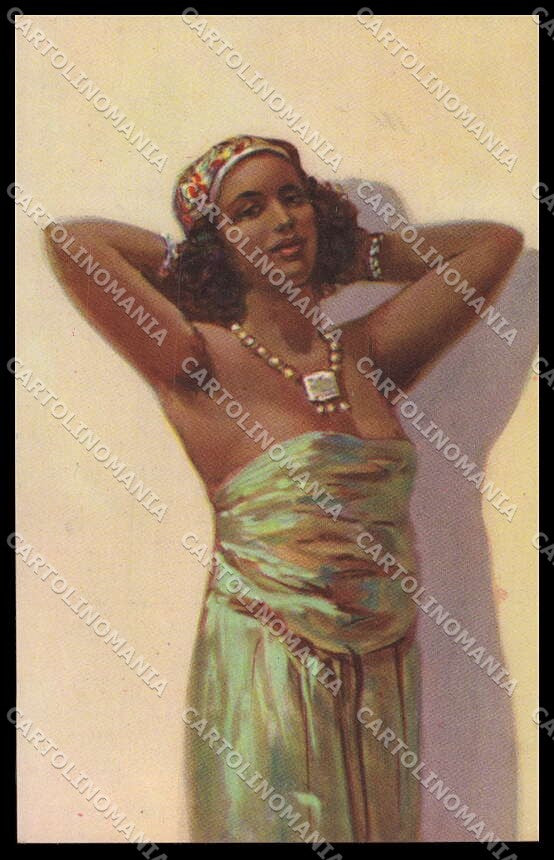 Artist Signed Somali Girl Africa Ethnic Propaganda Italiana Colonie pc ZG3542 – fronte
