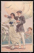 Artist Signed A. Giannetti Romantic Couple Art Deco serie 295-1 pc ZG3544 – fronte