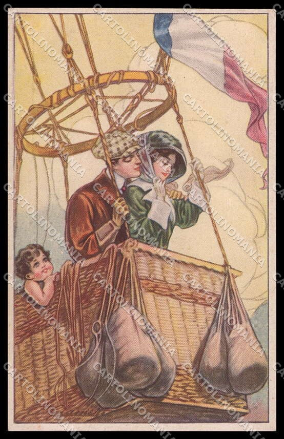 Artist Signed A. Giannetti Romantic Couple Art Deco serie 295-2 pc ZG3545 – fronte