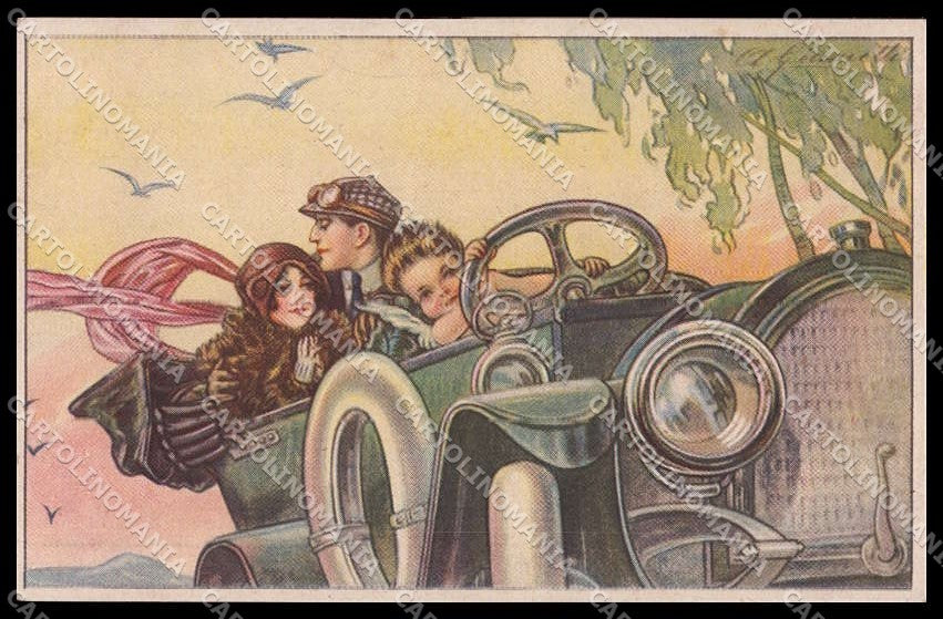 Artist Signed A. Giannetti Romantic Couple Art Deco serie 295-3 pc ZG3546 – fronte