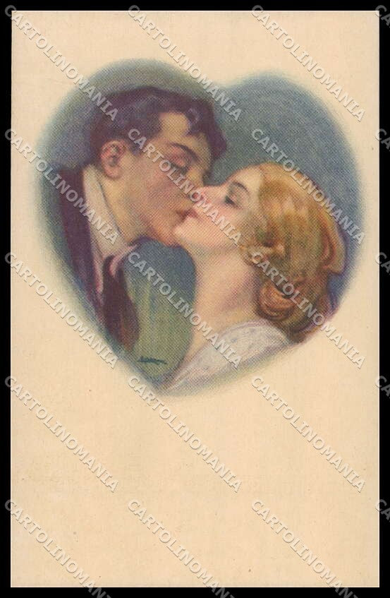 Artist Signed L. Metlicovitz Romantic Couple Art Deco serie 103-6 pc ZG3552 – fronte
