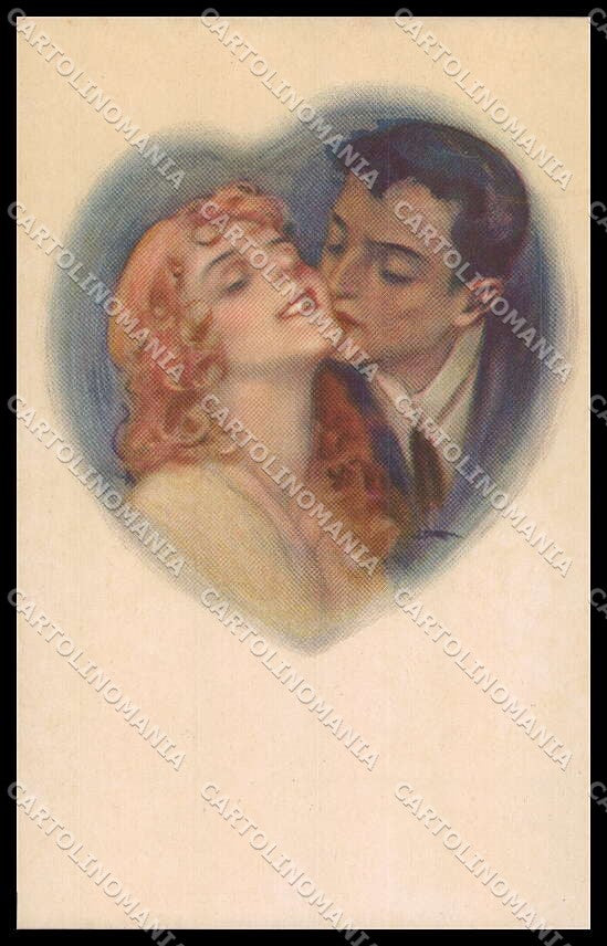 Artist Signed L. Metlicovitz Romantic Couple Art Deco serie 103-3 pc ZG3555 – fronte