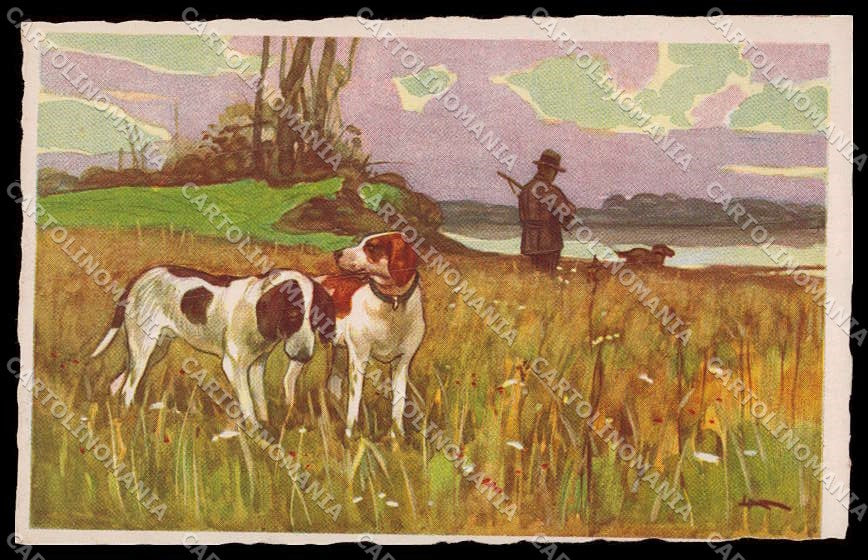 Artist Signed L. Metlicovitz Bracco Cane Caccia Jagd Degami serie 778 pc ZG3563 – fronte