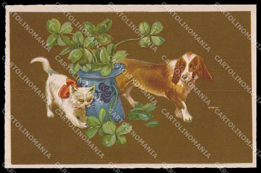 Artist Signed L. Metlicovitz Cat Dog Gatto Degami serie 779 pc ZG3565 – fronte