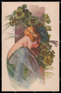 Artist Signed G. Marchisio Fashion Lady Art Deco Flowers serie 91-2 pc ZG3575 – fronte