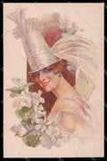 Artist Signed G. Marchisio Fashion Lady Art Deco Flowers serie 91-6 pc ZG3578 – fronte