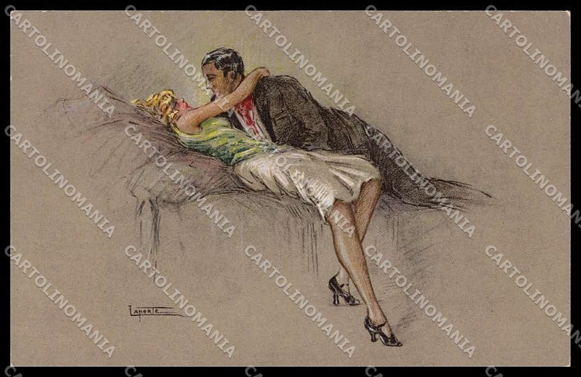Artist Signed Laporte Romantic Couple Les Grands Serments serie 32 pc ZG3592 – fronte