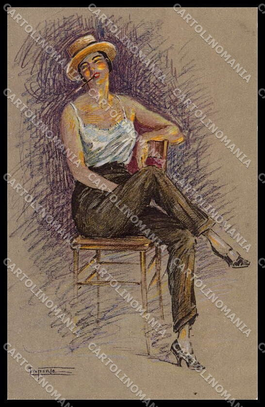 Artist Signed Laporte Lady Dans Les Coulisses serie 32 pc ZG3595 – fronte