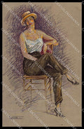 Artist Signed Laporte Lady Dans Les Coulisses serie 32 pc ZG3595 – fronte