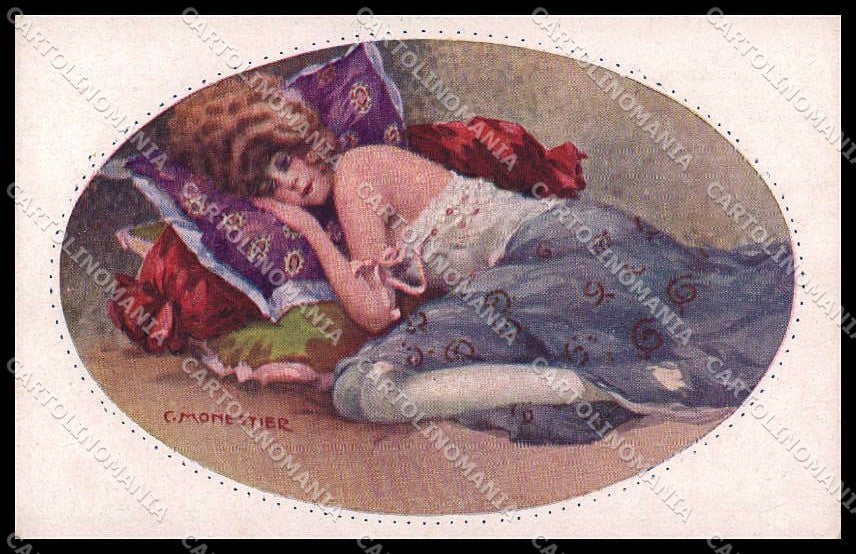 Artist Signed C. Monestier Risque Lady Tights serie 886 pc ZG3625 – fronte