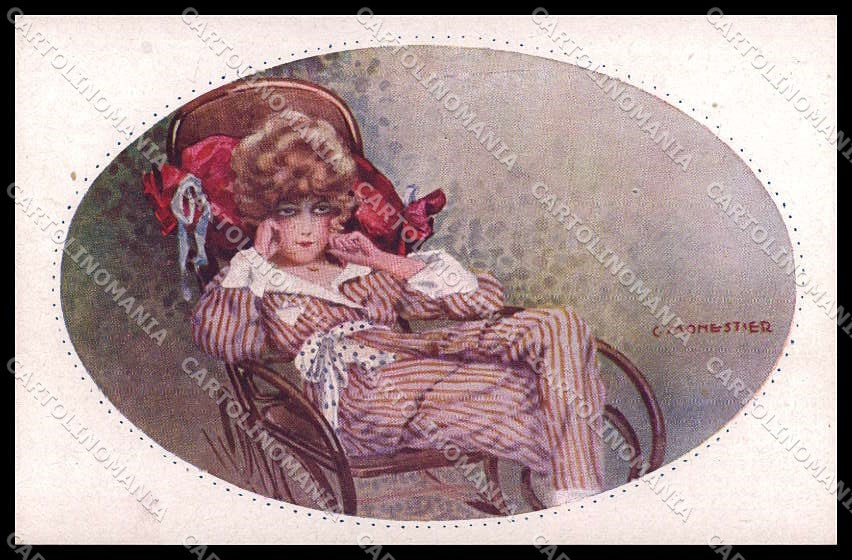 Artist Signed C. Monestier Lady serie 886 pc ZG3627 – fronte