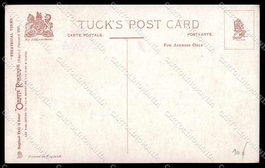Artist Signed L. Thackeray Lady Men Theatrical Terms Tuck serie 9087 pc ZG3667 – retro
