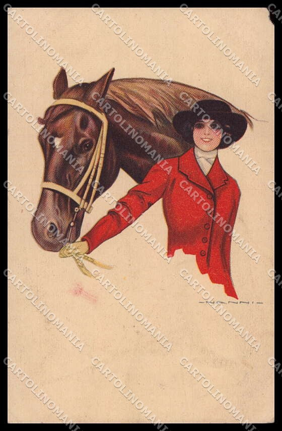Artist Signed Nanni Fashion Lady Horse serie 307-3 BROKEN CORNER pc ZG3707 – fronte