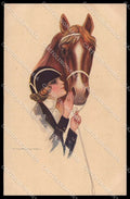 Artist Signed Nanni Glamour Fashion Lady Horse serie 307-6 pc ZG3708 – fronte