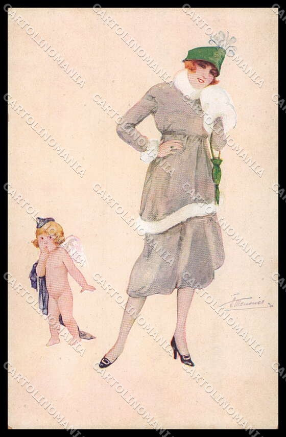 Artist Signed S. Meunier La Semaine de Cupidon Fashion Lady serie 5000 pc ZG3726 – fronte