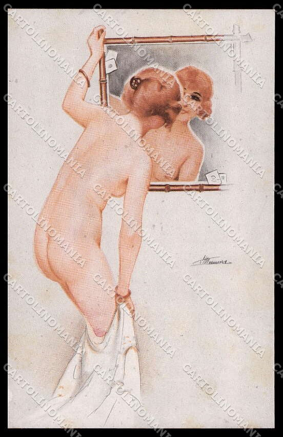 Artist Signed S. Meunier Risque Nude Lady les seins de Marbre serie 29 pc ZG3727 – fronte