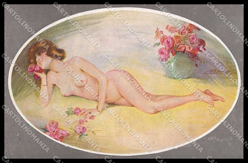 Artist Signed S. Meunier Risque Nude Lady Le Nu moderne serie 53-5 pc ZG3728 – fronte