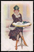 Artist Signed S. Meunier Glamour Fashion Lady Whisky serie 203 pc ZG3732 – fronte